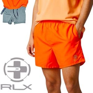 RLX Ralph Lauren Shorts Men’s Sz M Orange Athletic Running Drawstring Ventilated